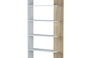 Estantería alta Alida 90 cm Blanco - Roble