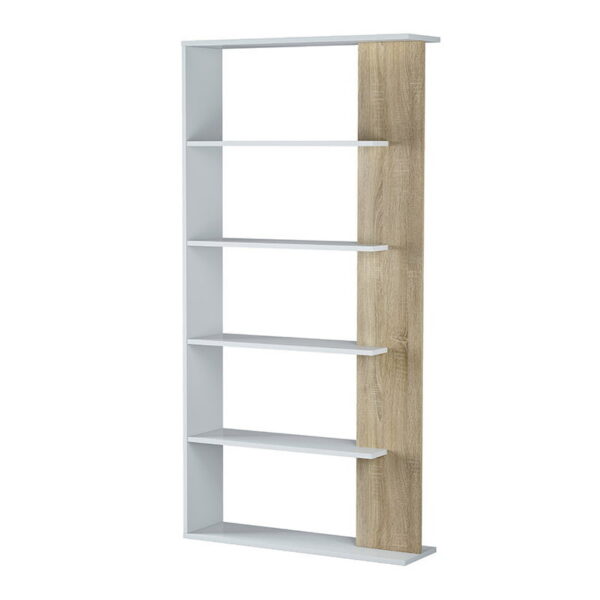Estantería alta Alida 90 cm Blanco - Roble
