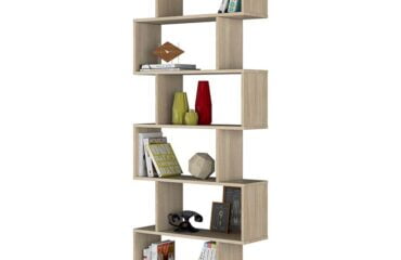 Estantería alta Daenerys 80 cm Roble / Blanco / Gris