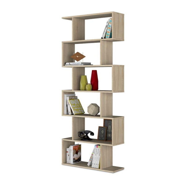 Estantería alta Daenerys 80 cm Roble / Blanco / Gris