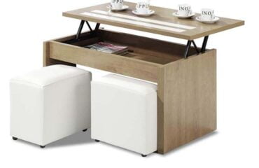 Mesa de centro elevable Cambrian - Blanco Sanlúcar