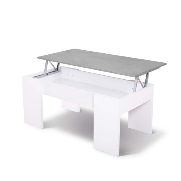 Mesa de Centro Elevable Albufera 100 cm Blanco - Gris