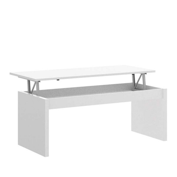 Mesa de Centro Elevable Besta 102 cm Blanco Brillo