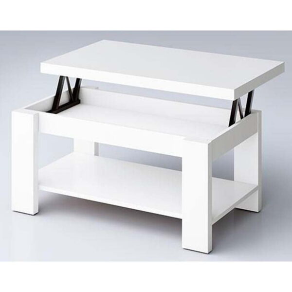 Mesa de centro elevable blanco Rubí