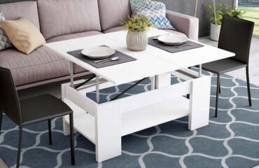 Mesa de centro elevable convertible blanco Valencia