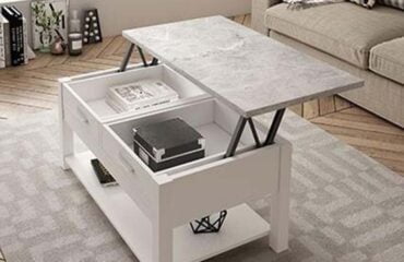 Mesa de centro elevable blanco - madera Boston