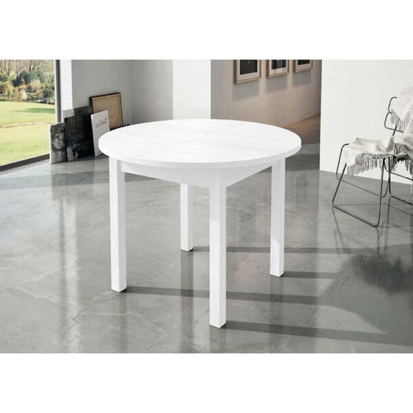 Mesa de comedor extensible a 124 cm Blanca Huelva
