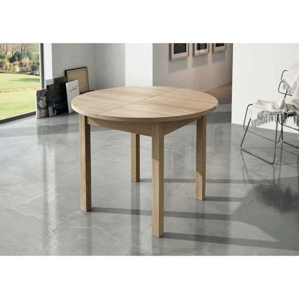 Mesa de comedor extensible a 124 cm Roble Huelva