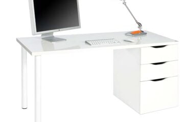 Mesa de despacho dos cajones y una puerta Athena reversible