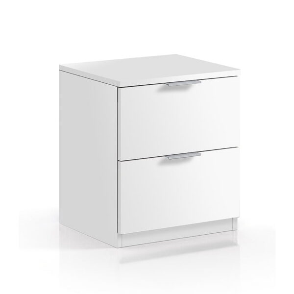 Mesita de noche 2 Cajones Low Cost Blanco / Roble