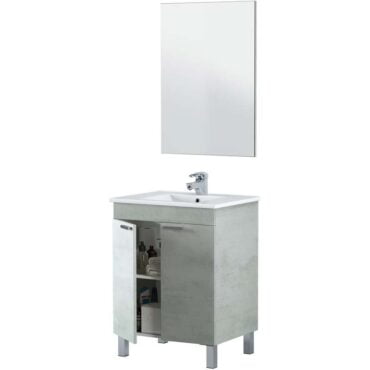 Mueble lavabo 60cm color gris cemento 2puertas