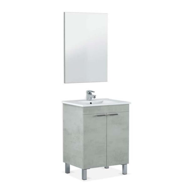 Mueble lavabo con espejo LC1 60 Gris Cemento