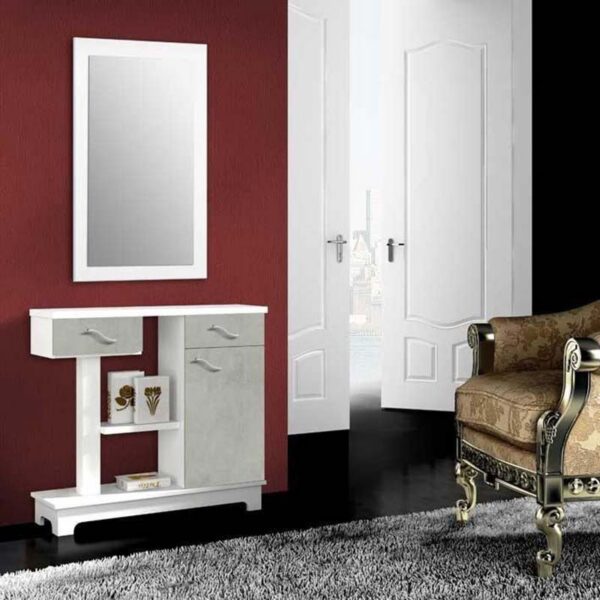 Mueble recibidor Blanco - Plata Pontevedra
