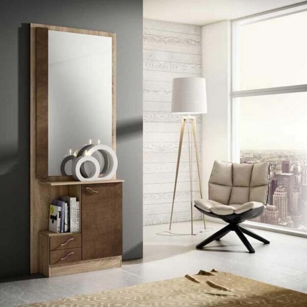 Mueble recibidor Cambrian - Óxido con espejo Lugo