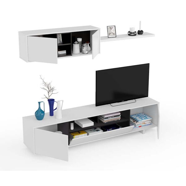 Mueble de Salón Blanco - Antracita Bleus 200 cm