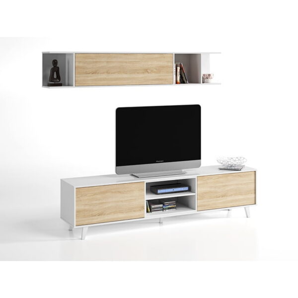 Mueble de Salón Blanco - Roble Zaiken 180 cm