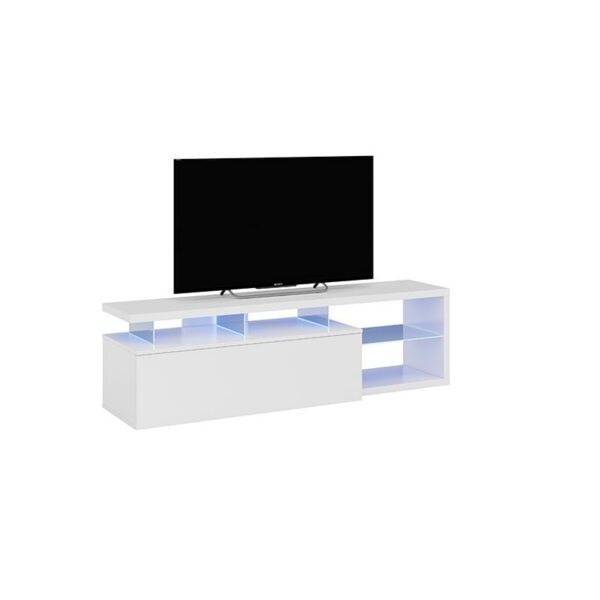 Mueble de Televisión Blanco Bluetech 150 cm con LED