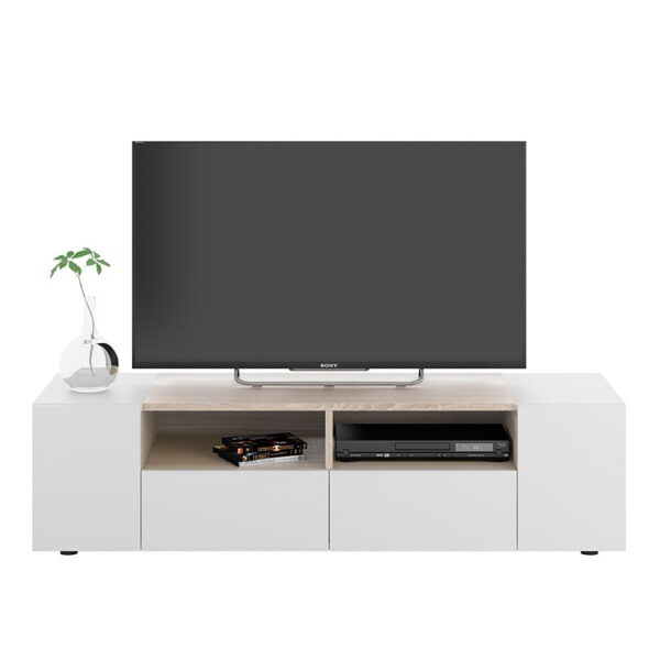 Mueble de Televisión Blanco - Roble Tamiko 138 cm