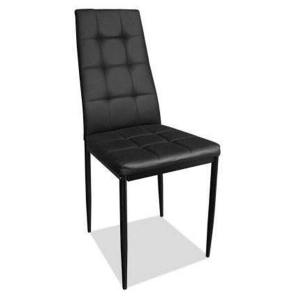 Pack de 6 sillas de comedor tapizadas Tamara Negro / Gris / Marrón