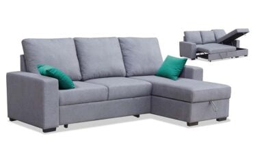 Sofá Chaise Longue Cama Gris Rocky 255 cm