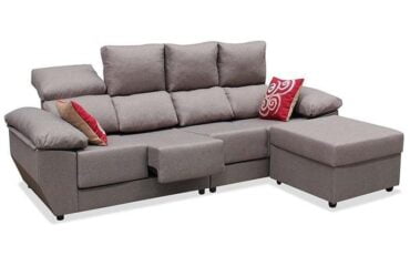 Sofá Chaise Longue Marrón Rosa 255 cm