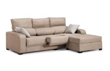 Sofá Chaise Longue Beige LONDON 220 cm