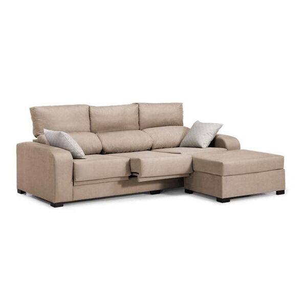 Sofá Chaise Longue Beige LONDON 220 cm