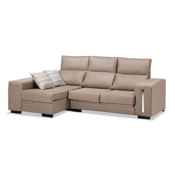 Sofá Chaise Longue Beige Eko 228 cm