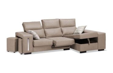 Sofá Chaise Longue Beige Super Eko 240 cm