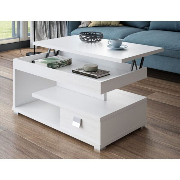 Mesa de centro elevable Blanco Almería
