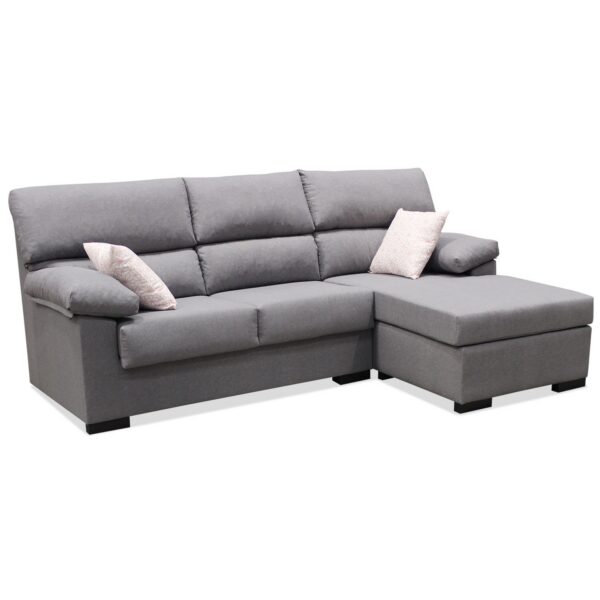 Sofá Chaise Longue Naya Gris 245 cm.